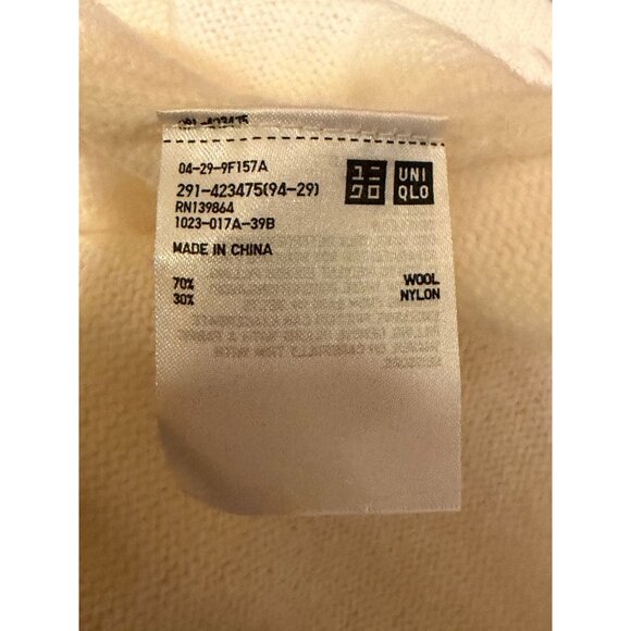 NWT Uniqlo Wool Blend Sweater Dress XL Cream Mock Neck Minimalist Neutral Cozy - Picture 8 of 9